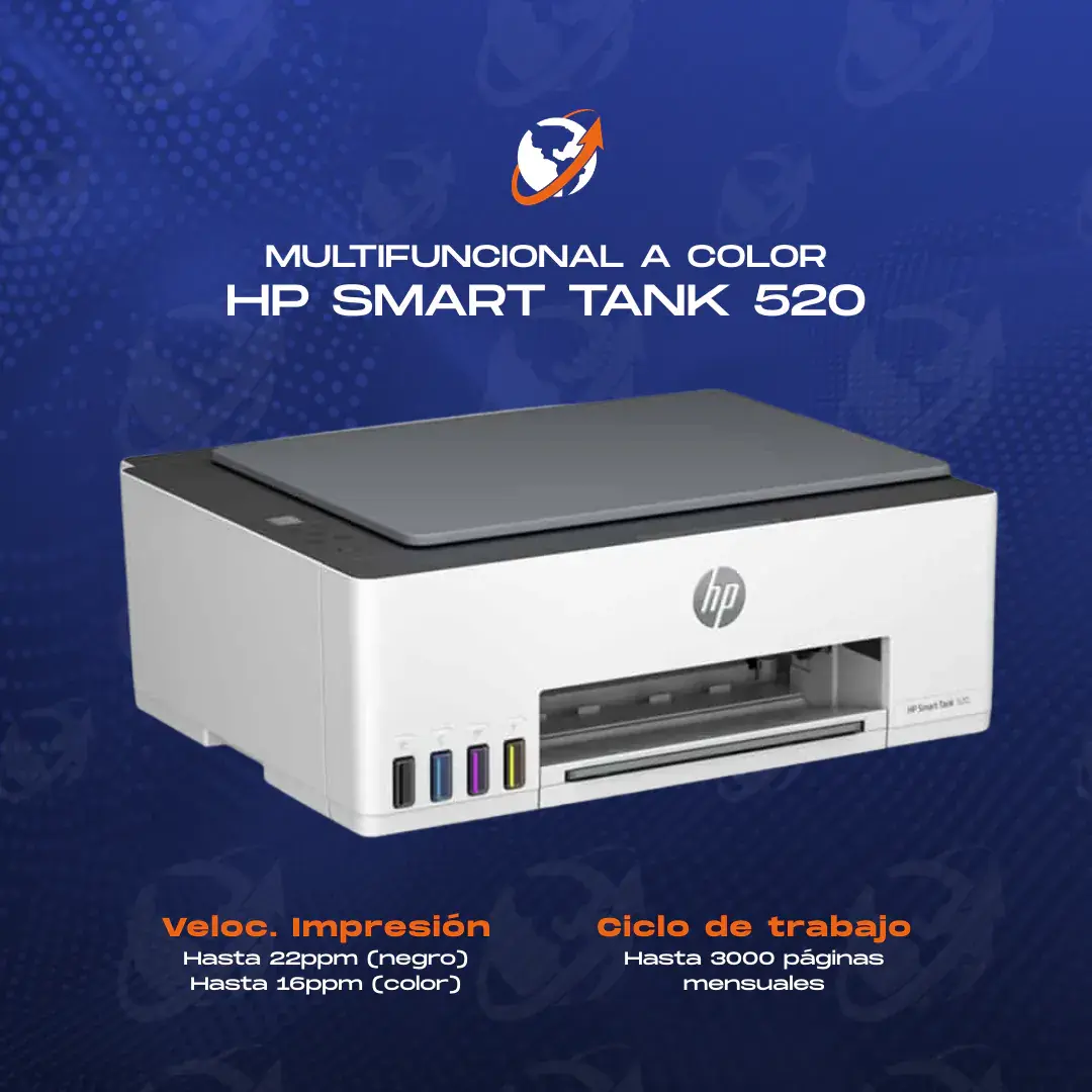 HP IMPRESORA MULTIFUNCIONAL SMART TANK 520 A COLOR