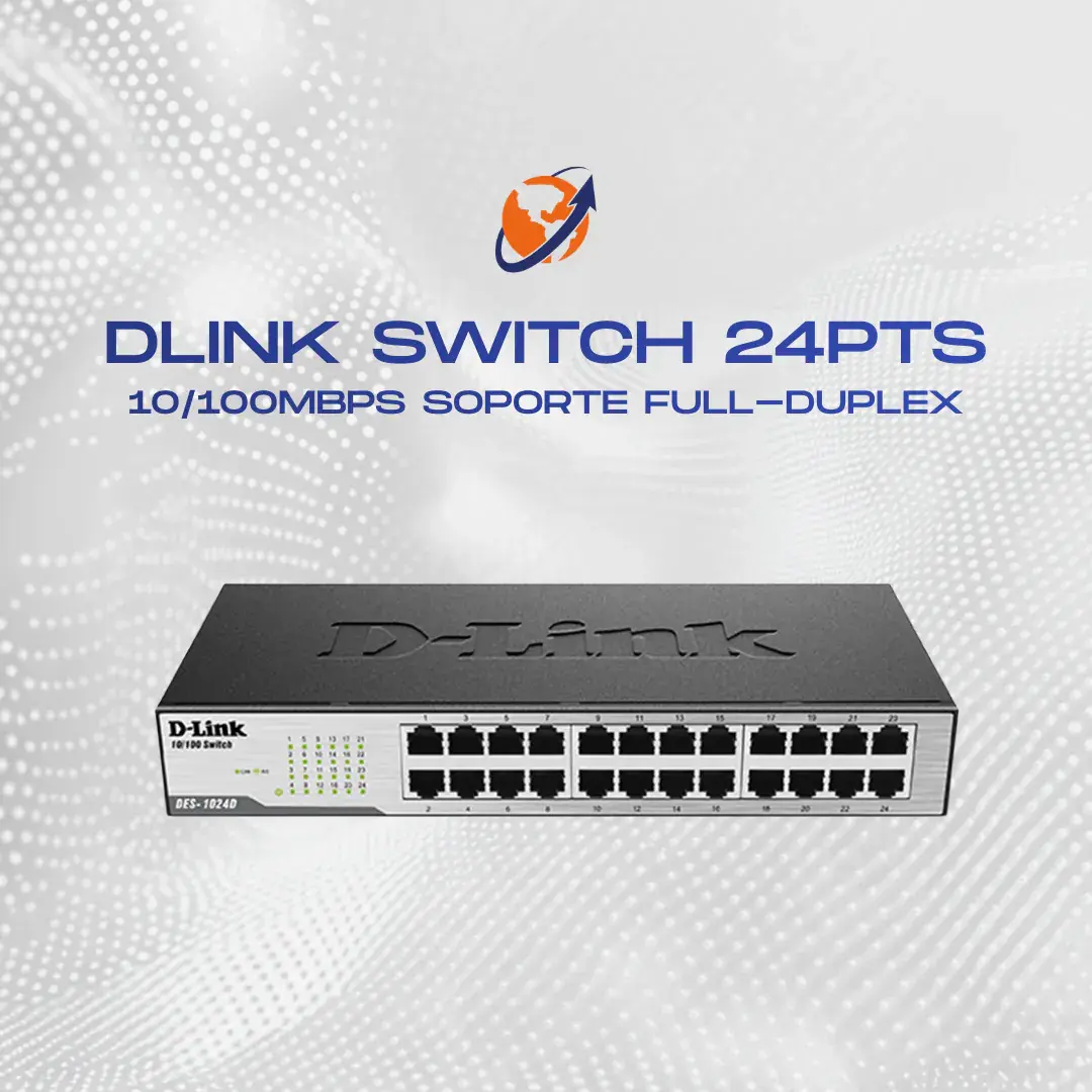 DLINK SWITCH 24 PUERTOS 10/100MBPS DES1024D SOPORTE FULL-DUPLEX