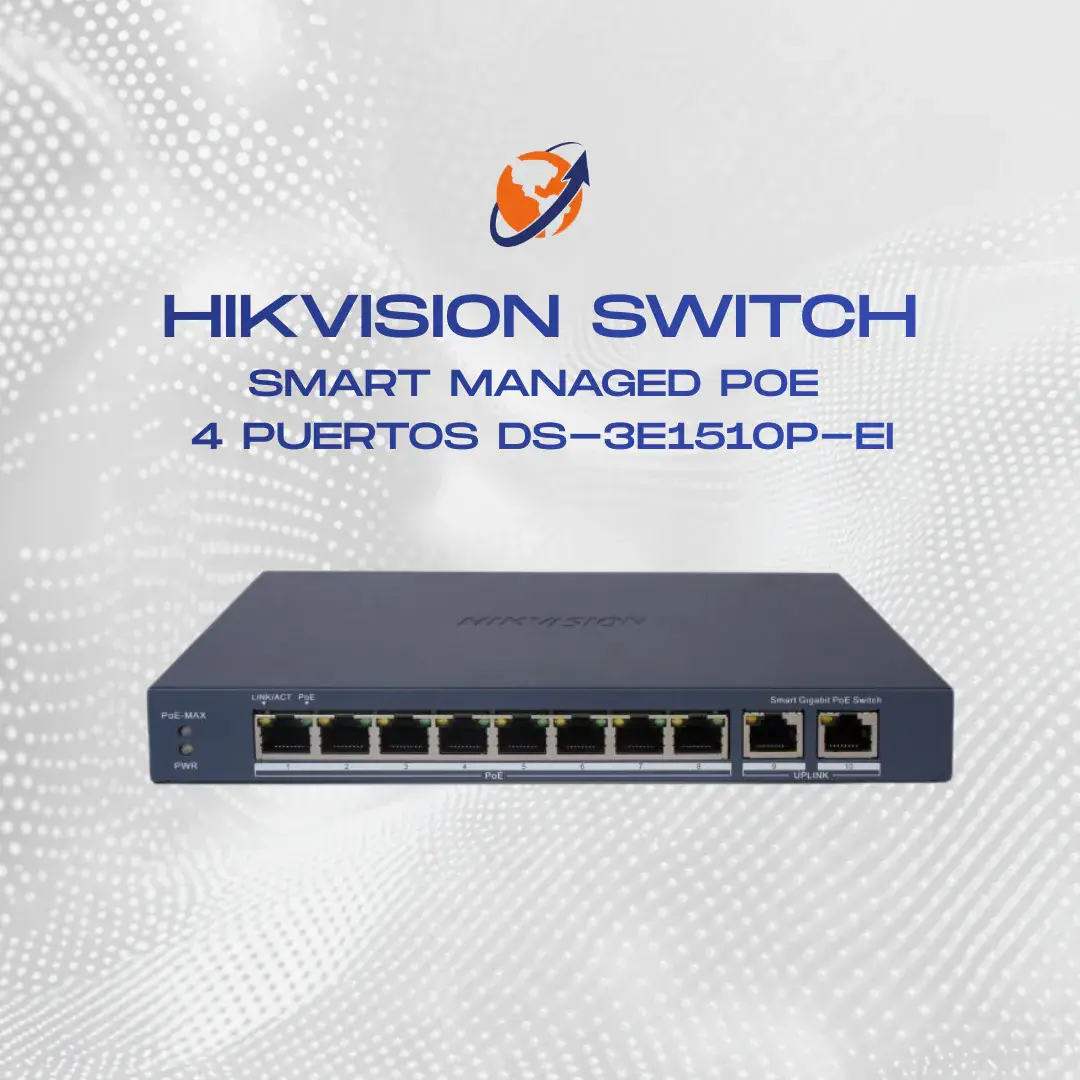 HIKVISION SWITCH SMART MANAGED POE 4 PUERTOS DS-3E1510P-EI