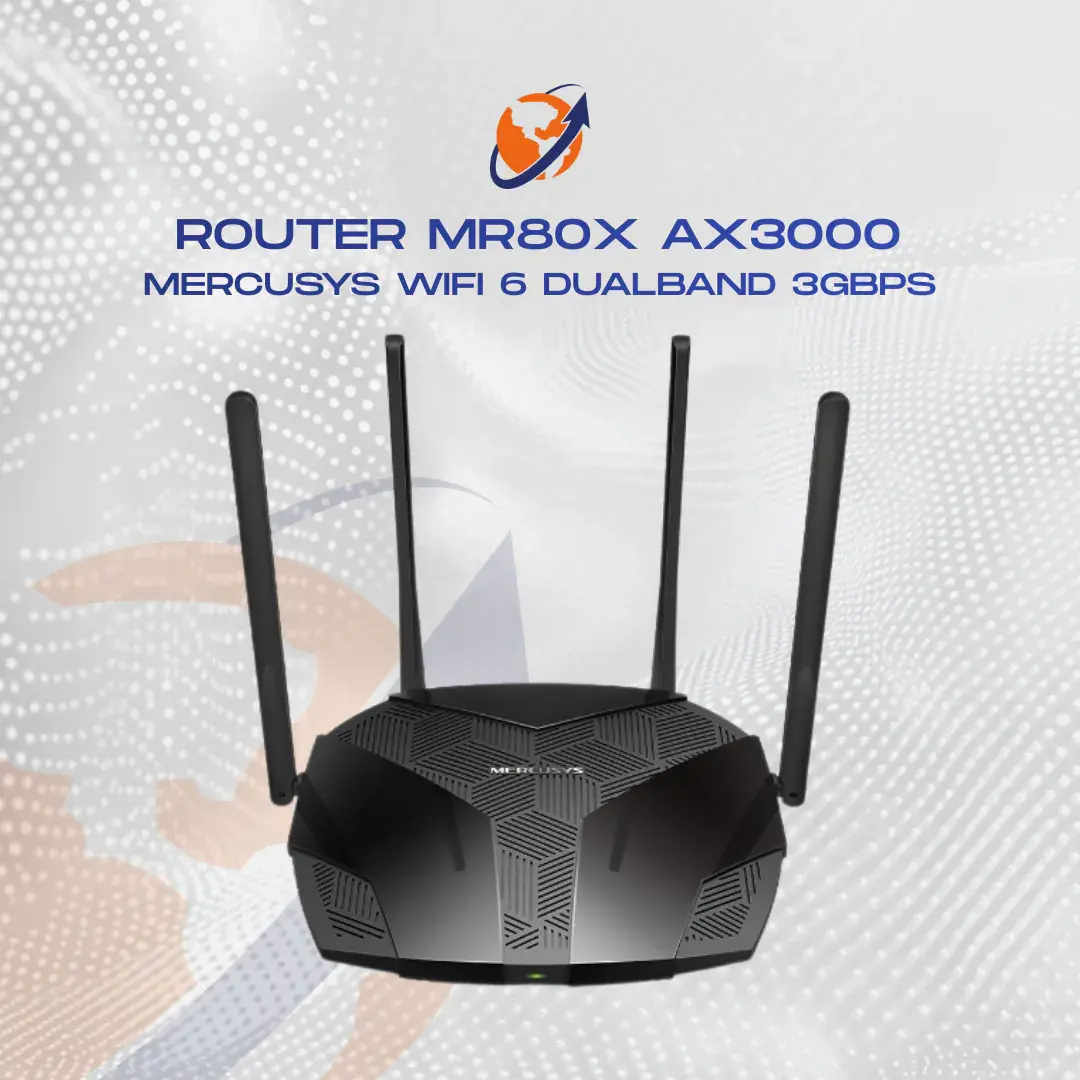 MERCUSYS ROUTER MR80X AX3000 WIFI 6 DOBLE BANDA 3GBPS