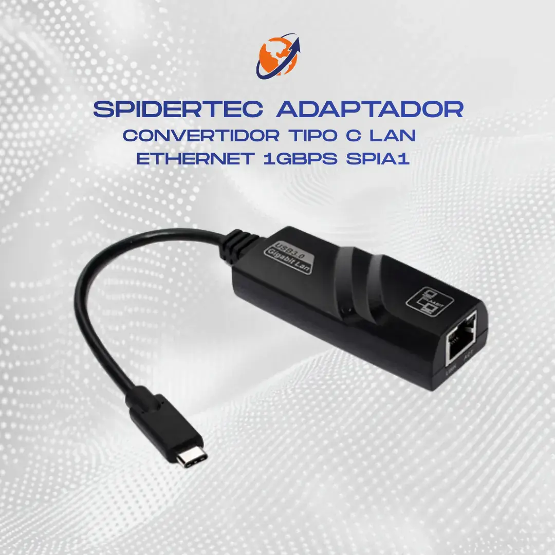 SPIDERTEC ADAPTADOR CONVERTIDOR TIPO C LAN ETHERNET 1GBPS SPIA1