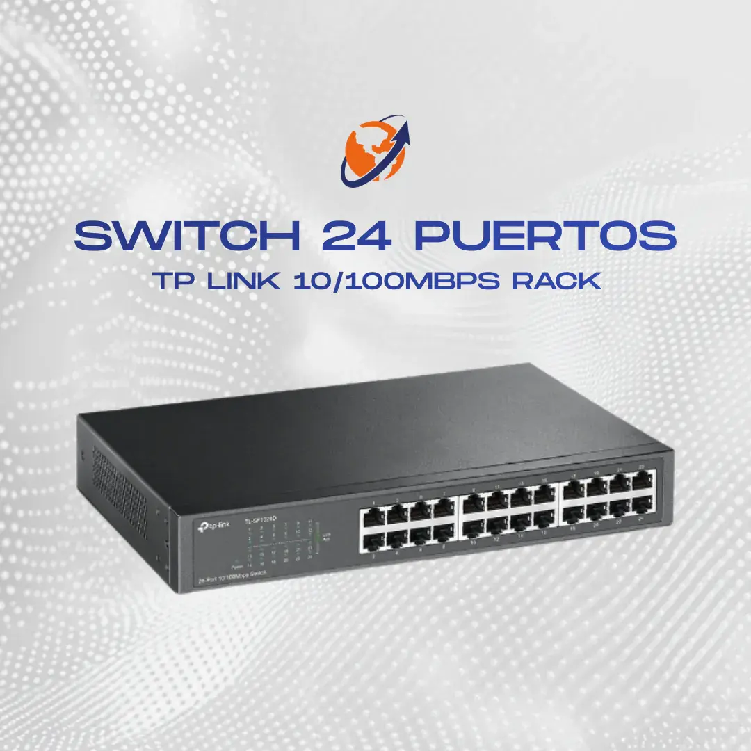 TP LINK SWITCH DE ESCRITORIO 24 PUERTOS 10/100MBPS MONTAJE EN RACK