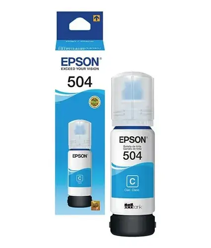 BOTELLA DE TINTA EPSON T504 CIAN - imagen 1