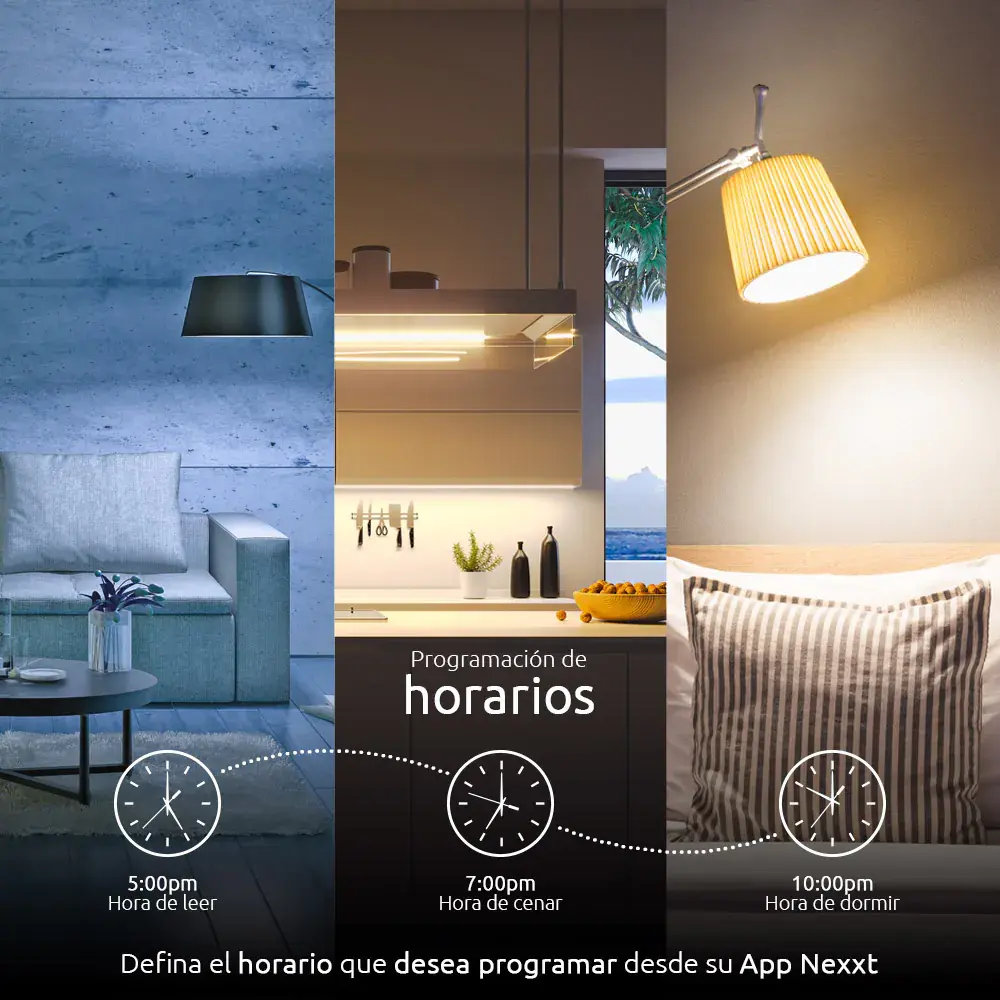 BOMBILLO LED INTELIGENTE BLANCO NEXXT 110V-A19 WIFI REGULABLE 4 PACK - imagen 4