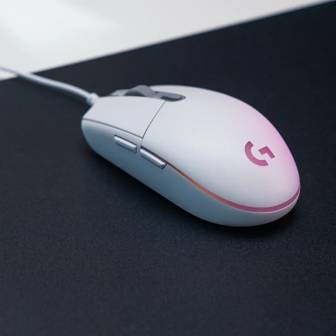 LOGITECH MOUSE G203 ALAMBRICO GAMING 6 BOTONES RGB / LIGHTSYNC BLANCO - imagen 2